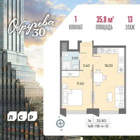 Квартира 35,8 м², 1-комнатная - изображение 1