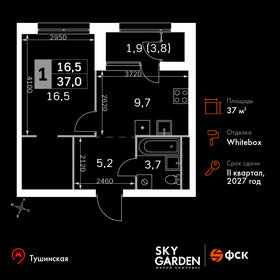 Квартира 37 м², 1-комнатная - изображение 1