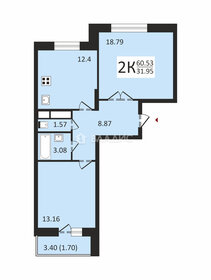 Квартира 60,5 м², 2-комнатная - изображение 1