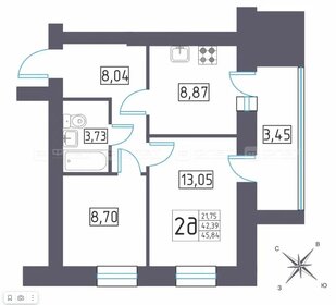 Квартира 46 м², 2-комнатная - изображение 1