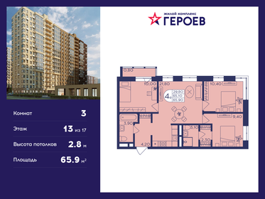 Квартира 65,9 м², 3-комнатная - изображение 1