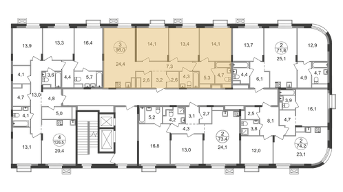 Квартира 96 м², 3-комнатная - изображение 2