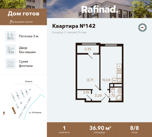 Квартира 36,9 м², 1-комнатная - изображение 1