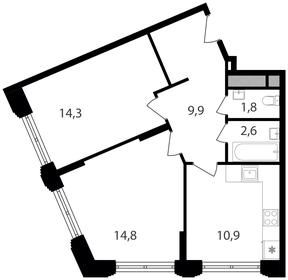 54,3 м², 2-комнатные апартаменты 13 108 020 ₽ - изображение 62