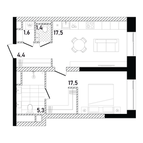 45 м², 2-комнатная квартира 20 990 000 ₽ - изображение 145