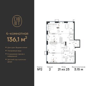Квартира 136,1 м², 4-комнатная - изображение 1