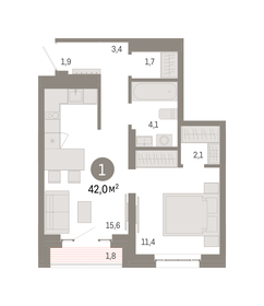 33,6 м², 1-комнатная квартира 11 500 000 ₽ - изображение 115