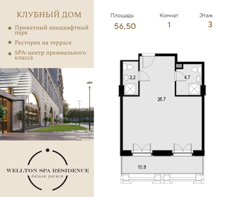 Квартира 56,5 м², 1-комнатные - изображение 1