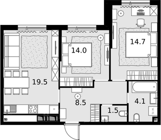 62,6 м², 2-комнатная квартира 20 600 000 ₽ - изображение 136