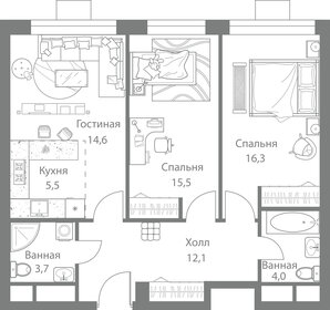 73,4 м², 3-комнатная квартира 16 900 000 ₽ - изображение 92