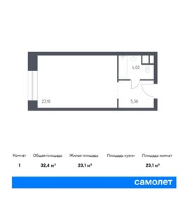 Квартира 32,4 м², студия - изображение 1