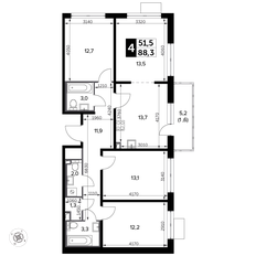Квартира 88 м², 4-комнатная - изображение 5