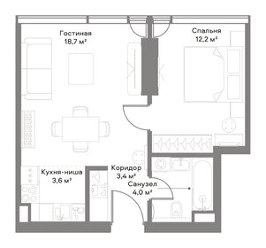 40,8 м², 1-комнатная квартира 28 058 676 ₽ - изображение 76
