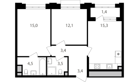 54,6 м², 2-комнатная квартира 19 022 640 ₽ - изображение 65