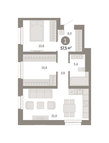 52,4 м², 2-комнатная квартира 19 596 552 ₽ - изображение 11