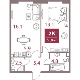 60 м², 2-комнатная квартира 26 000 000 ₽ - изображение 130