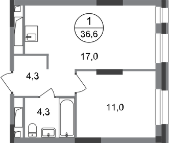 29,1 м², 1-комнатные апартаменты 6 900 000 ₽ - изображение 49