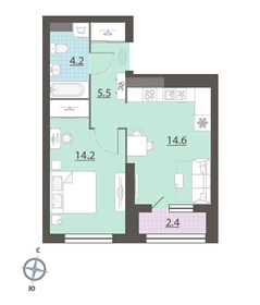 46 м², 1-комнатная квартира 6 990 000 ₽ - изображение 102