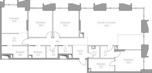 175 м², 5-комнатная квартира 170 000 000 ₽ - изображение 116