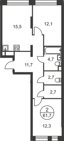 60,9 м², 2-комнатная квартира 17 319 432 ₽ - изображение 51