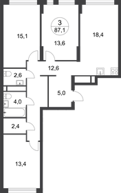 86 м², 3-комнатная квартира 21 235 116 ₽ - изображение 93