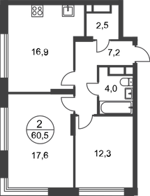 61,8 м², 2-комнатная квартира 16 979 260 ₽ - изображение 12