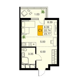 25 м², квартира-студия 6 800 000 ₽ - изображение 44