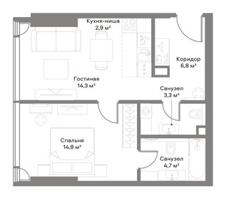 38,4 м², 1-комнатные апартаменты 10 514 815 ₽ - изображение 16