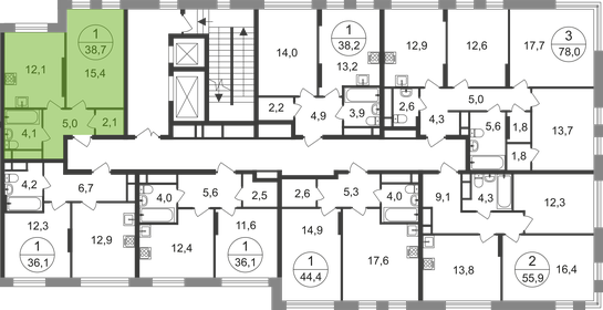 38 м², 1-комнатная квартира 10 990 000 ₽ - изображение 24