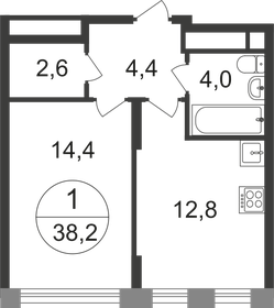 38 м², 1-комнатная квартира 10 990 000 ₽ - изображение 10