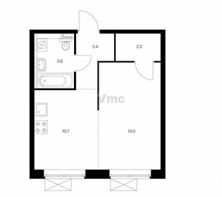 Квартира 34,5 м², студия - изображение 1