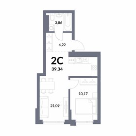 Квартира 39,3 м², 2-комнатная - изображение 1