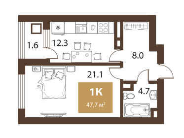 50,4 м², 1-комнатная квартира 14 863 503 ₽ - изображение 62