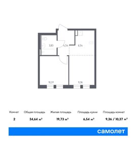 Квартира 34,6 м², 1-комнатная - изображение 1