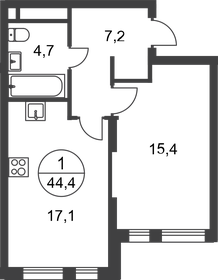 44,4 м², 1-комнатная квартира 13 736 312 ₽ - изображение 90