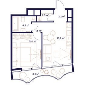 44,8 м², 1-комнатная квартира 23 048 000 ₽ - изображение 26