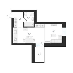 Квартира 34,8 м², студия - изображение 1