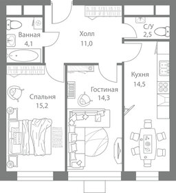 63,1 м², 2-комнатная квартира 32 900 000 ₽ - изображение 74
