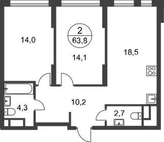 61,8 м², 2-комнатная квартира 16 979 260 ₽ - изображение 19