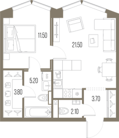 46,3 м², 1-комнатная квартира 15 500 000 ₽ - изображение 132