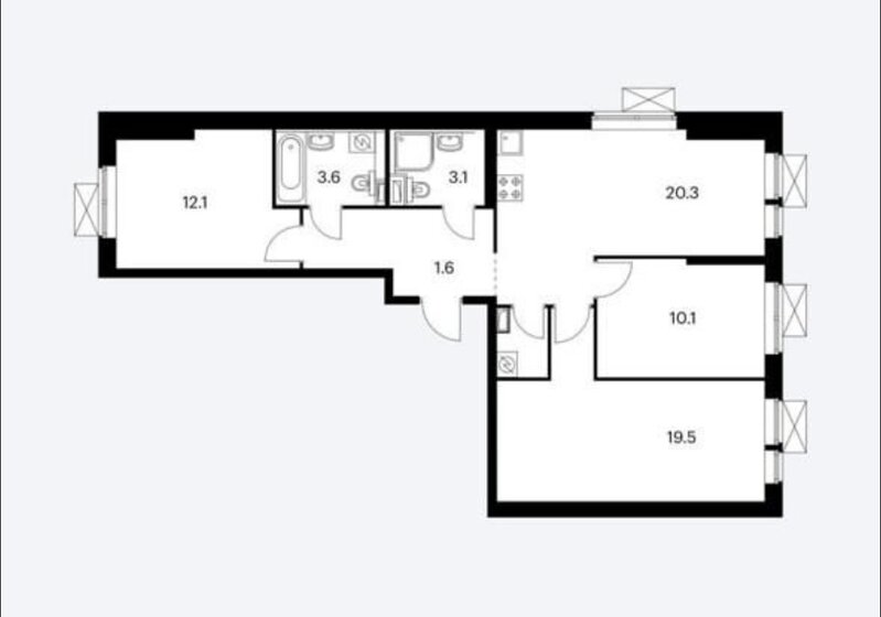 78 м², 3-комнатная квартира 17 500 000 ₽ - изображение 1