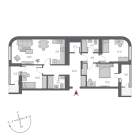 62,6 м², 2-комнатная квартира 14 900 000 ₽ - изображение 63