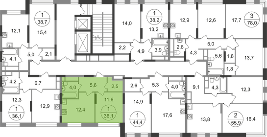 Квартира 36,1 м², 1-комнатная - изображение 2