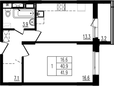 40,4 м², 1-комнатная квартира 7 600 000 ₽ - изображение 125