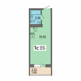 Квартира 24,5 м², 1-комнатная - изображение 1