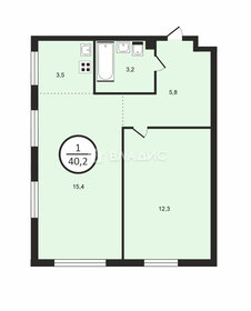 Квартира 40,2 м², 2-комнатные - изображение 1