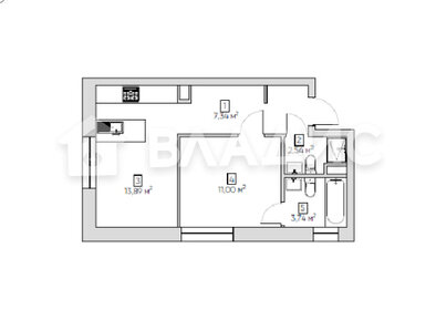 Квартира 38,5 м², 1-комнатные - изображение 2