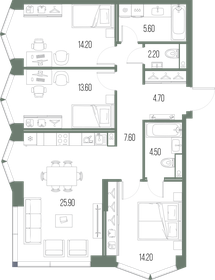 98,6 м², 3-комнатная квартира 31 500 000 ₽ - изображение 128