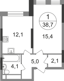 38 м², 1-комнатная квартира 11 500 000 ₽ - изображение 91