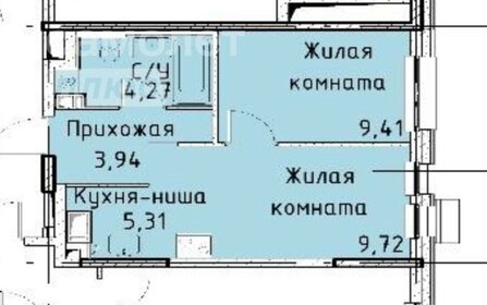 Квартира 32,6 м², 2-комнатная - изображение 2